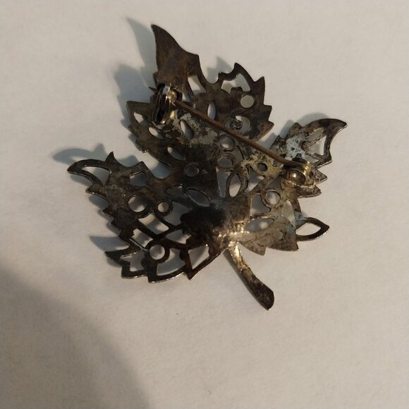 Vintage Silver Plated Leaf Brooch - Picture 2 of 3